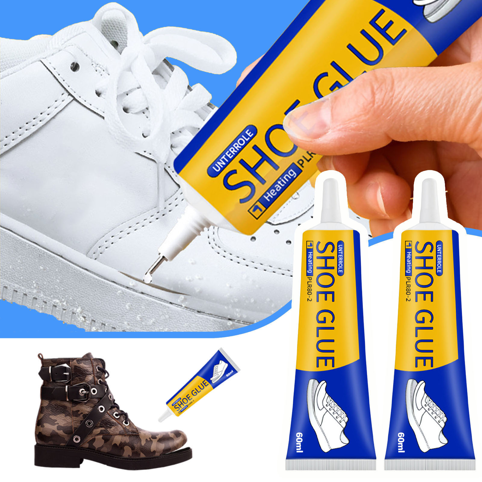 Care For Sneaker - 1/2/3 個 60 ミリリットル強力な靴接着剤 DIY 靴接着剤樹脂防水ソフト靴修理接着剤スニーカーブーツ速乾性接着剤