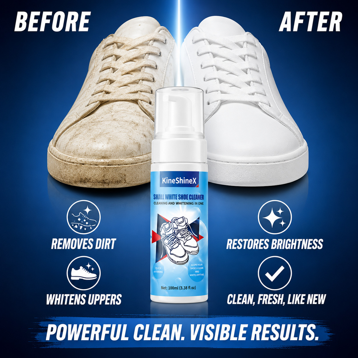 Care For Sneaker - ギヘン靴クリーナーキット、水を使わない泡状靴クリーナー、靴ブラシと靴拭きクロス付き、スニーカーケア、靴のお手入れに最適